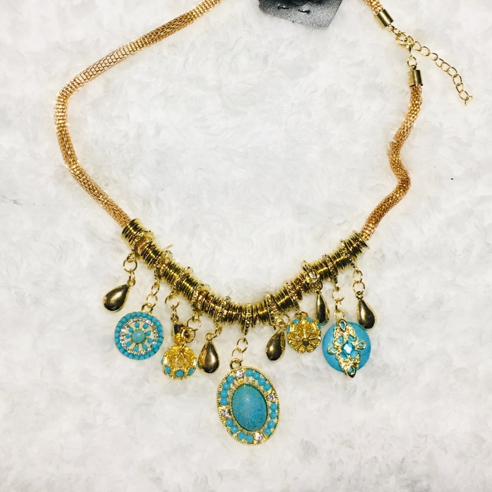 Gold & turquoise necklace